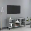 Image de vidaXL Meuble TV avec pieds en métal Sonoma gris 103,5x30x50 cm