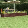 Image de vidaXL Lit surélevé de jardin Acier galvanisé marron