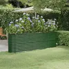 Image de vidaXL Lit surélevé de jardin Acier galvanisé 224x40x68 cm Vert