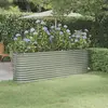 Image de vidaXL Lit surélevé de jardin Acier galvanisé Argenté