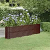 Image de vidaXL Lit surélevé de jardin Acier galvanisé marron