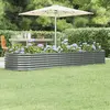 Image de vidaXL Lit surélevé de jardin Acier galvanisé 296x80x36 cm gris