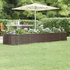 Image de vidaXL Lit surélevé de jardin Acier galvanisé marron