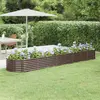 Image de vidaXL Lit surélevé de jardin Acier galvanisé marron