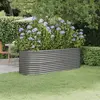 Image de vidaXL Lit surélevé de jardin Acier galvanisé 224x80x68 cm gris