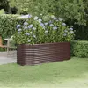 Image de vidaXL Lit surélevé de jardin Acier galvanisé marron