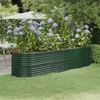 Image de vidaXL Lit surélevé de jardin Acier galvanisé 296x80x68 cm Vert