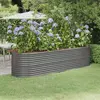 Image de vidaXL Lit surélevé de jardin Acier galvanisé 296x80x68 cm gris