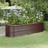Image de vidaXL Lit surélevé de jardin Acier galvanisé marron