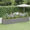 Image de vidaXL Lit surélevé de jardin Acier galvanisé 368x80x68 cm gris