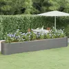 Image de vidaXL Lit surélevé de jardin Acier galvanisé 440x80x68 cm gris