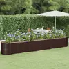 Image de vidaXL Lit surélevé de jardin Acier galvanisé marron