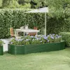 Image de vidaXL Lit surélevé de jardin Acier galvanisé 249x100x36cm Vert