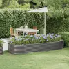 Image de vidaXL Lit surélevé de jardin Acier galvanisé 249x100x36cm gris