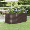 Image de vidaXL Lit surélevé de jardin Acier enduit de poudre marron