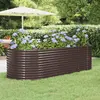 Image de vidaXL Lit surélevé de jardin Acier galvanisé marron