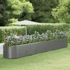 Image de vidaXL Lit surélevé de jardin Gris 554x100x68cm Acier enduit de poudre
