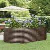 Image de vidaXL Lit surélevé de jardin Marron Acier galvanisé