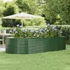 Image de vidaXL Lit surélevé de jardin Vert Acier galvanisé