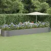 Image de vidaXL Lit surélevé de jardin Acier enduit de poudre 584x140x68cm gris