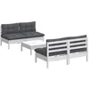 Image de vidaXL Salon de jardin 5 pcs avec coussins anthracite bois de pin
