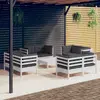 Image de vidaXL Salon de jardin 9 pcs avec coussins anthracite bois de pin
