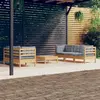 Image de vidaXL Salon de jardin 6 pcs avec coussins gris bois de pin