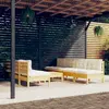 Image de vidaXL Salon de jardin 8 pcs avec coussins crème Bois de pin