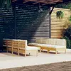 Image de vidaXL Salon de jardin 9 pcs avec coussins crème bois de pin massif