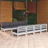 Image de vidaXL Salon de jardin 9 pcs avec coussins bois de pin massif