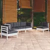 Image de vidaXL Salon de jardin 5 pcs avec coussins bois de pin massif