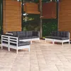 Image de vidaXL Salon de jardin 7 pcs avec coussins bois de pin massif