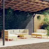 Image de vidaXL Salon de jardin 8 pcs avec coussins crème Bois de pin massif