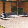 Image de vidaXL Salon de jardin 9 pcs avec coussins bois de pin massif