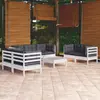 Image de vidaXL Salon de jardin 8 pcs avec coussins bois de pin massif