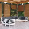Image de vidaXL Salon de jardin 8 pcs avec coussins bois de pin massif