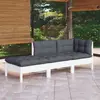 Image de vidaXL Salon de jardin 3 pcs avec coussins Bois de pin massif