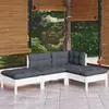 Image de vidaXL Salon de jardin 4 pcs avec coussins bois de pin massif