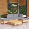 Image de vidaXL Salon de jardin 5 pcs avec coussins gris bois de pin
