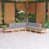 Image de vidaXL Salon de jardin 7 pcs avec coussins gris bois de pin