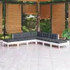Image de vidaXL Salon de jardin 7 pcs avec coussins blanc bois de pin