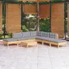 Image de vidaXL Salon de jardin 8 pcs avec coussins gris Bois de pin