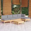 Image de vidaXL Salon de jardin 6 pcs avec coussins gris bois de pin