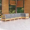 Image de vidaXL Salon de jardin 6 pcs avec coussins gris bois de pin