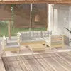 Image de vidaXL Salon de jardin 6 pcs avec coussins crème bois de pin