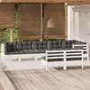 Image de vidaXL Salon de jardin 8 pcs avec coussins blanc bois de pin massif