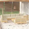 Image de vidaXL Salon de jardin 10 pcs avec coussins crème bois de pin massif