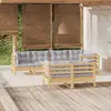 Image de vidaXL Salon de jardin 7 pcs avec coussins gris bois de pin massif