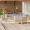 Image de vidaXL Salon de jardin 8 pcs avec coussins gris Bois de pin massif
