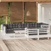 Image de vidaXL Salon de jardin 9 pcs avec coussins blanc bois de pin massif